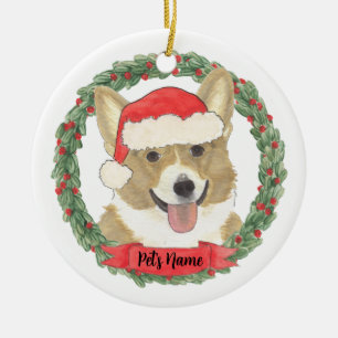 Décoration En Céramique Noël personnalisé pour un Corgi Fauve
