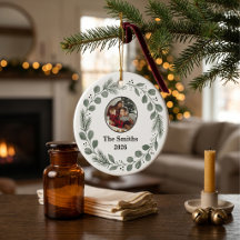 Noël Photo de Famille Luxe Discret Vert Sauge