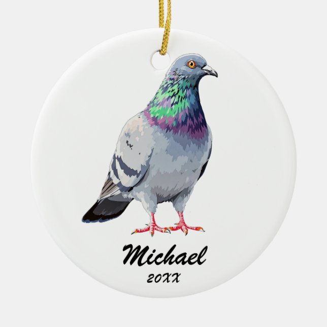 Décoration En Céramique Noël Pigeon moderne Personnalisé (Devant)