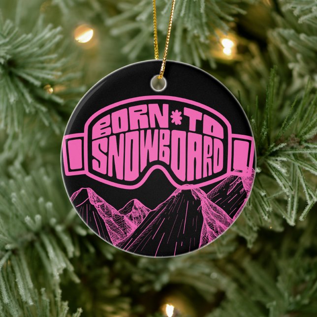 Décoration En Céramique Noël Pink and Black Snowboard (Créateur téléchargé)
