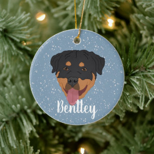 Décoration En Céramique Noël Rottweiler personnalisé