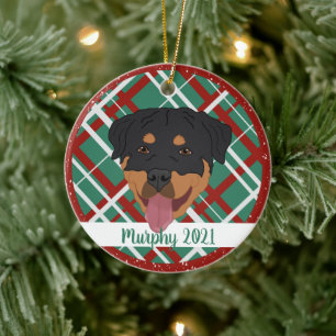 Décoration En Céramique Noël Rottweiler personnalisé