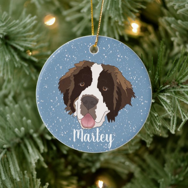 Décoration En Céramique Noël Saint Bernard personnalisable (Arbre)