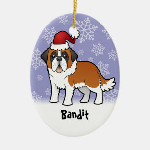 Décoration En Céramique Noël St Bernard