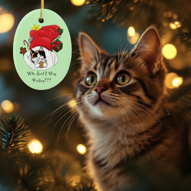 Décoration En Céramique Noël Stocker mignonne Calico Kitten (Créateur téléchargé)