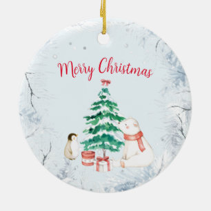 Décoration En Céramique Noël tout blanc