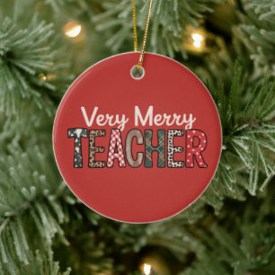 Décoration En Céramique Noël Très Joyeux Professeur Léopard Arbre