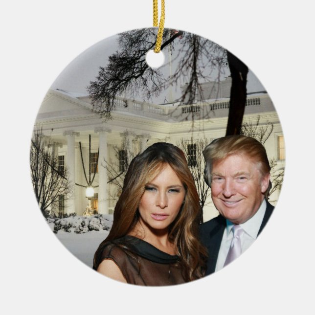 Décoration En Céramique Noël Trump : Donald et Melania (Devant)