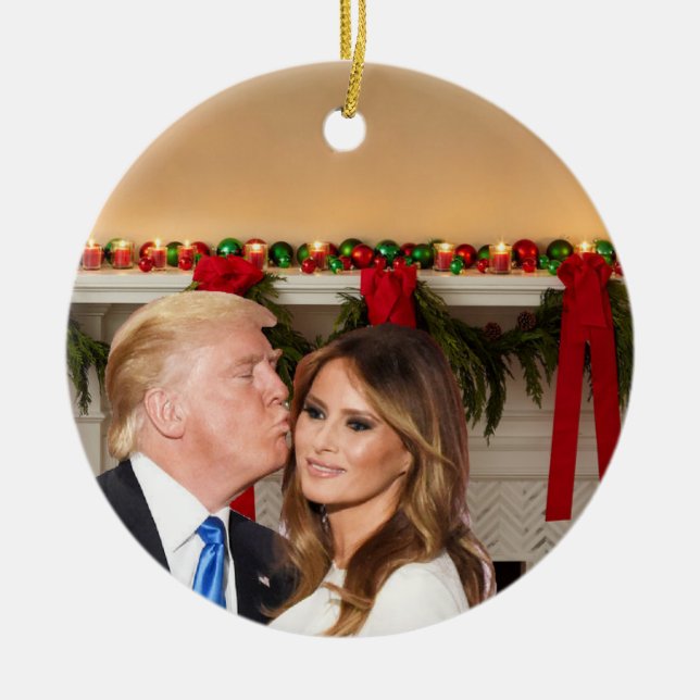 Décoration En Céramique Noël Trump : Donald et Melania (Devant)