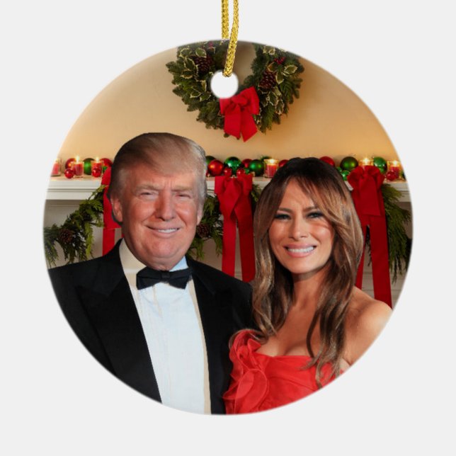 Décoration En Céramique Noël Trump : Donald et Melania (Devant)