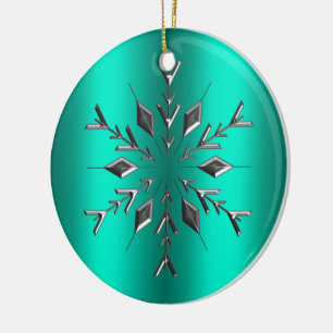 Décoration En Céramique Noël turquoise et Silver Star