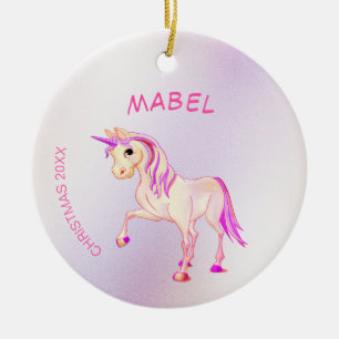 Décoration En Céramique Noël Unicorn rose Parties scintillant fille