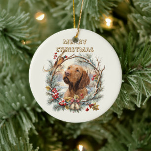 Décoration En Céramique Noël Vizsla
