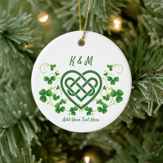 Décoration En Céramique Noeud d'amour celtique irlandais personnalisé (Arbre)