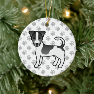 Décoration En Céramique Noir et blanc Manteau lisse Jack Russell Terrier C