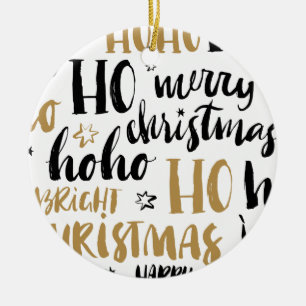 Décoration En Céramique Noir & Or Texte de Noël Art mignon Aestheti