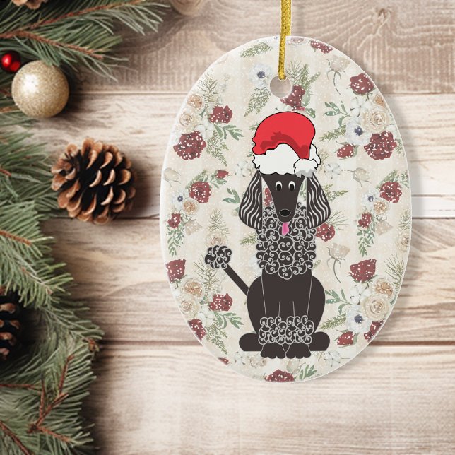 Décoration En Céramique Noir Poodle Noël Pet Ornament (Créateur téléchargé)