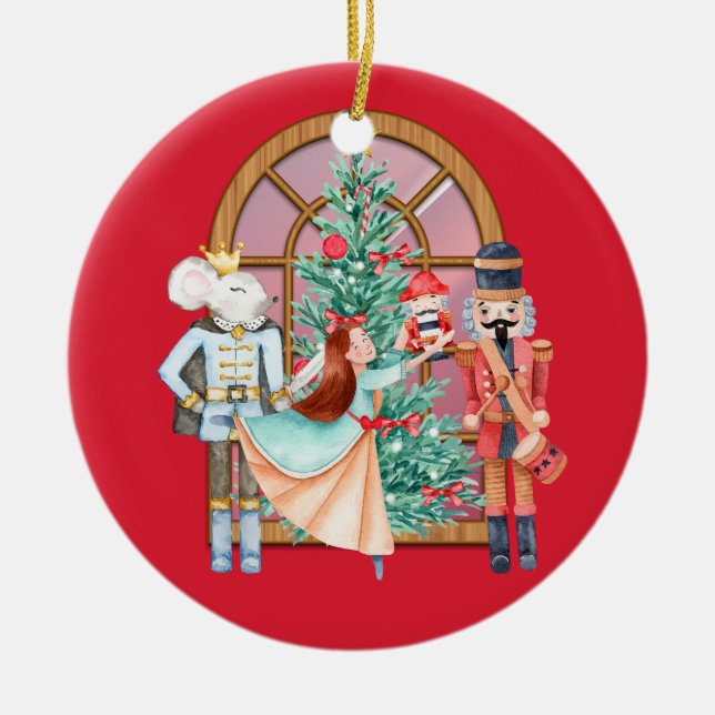 Décoration En Céramique Noisette Ballerina Souris King Rouge Personnalisé (Devant)