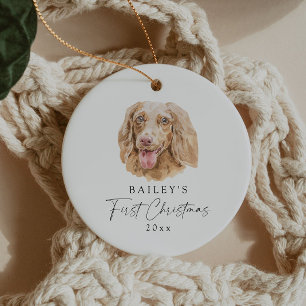 Décoration En Céramique Nom de chien personnalisé Dachshund Mon premier No