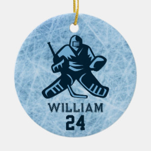 Décoration En Céramique Nom du joueur de hockey sur glace personnalisé Num