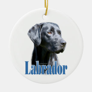 Décoration En Céramique Nom du Labrador (noir)