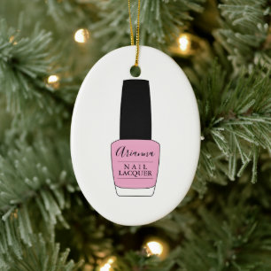 Décoration En Céramique Nom du script sur la bouteille polonaise à ongles