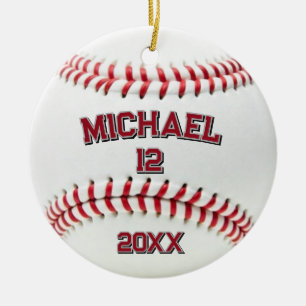 Décoration En Céramique Nom et numéro de baseball personnalisé tendance
