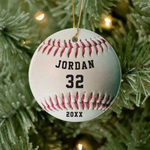 Décoration En Céramique Nom et numéro de photo du baseball réaliste
