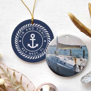 Décoration En Céramique Nom et photo du bateau personnalisé   Nautique