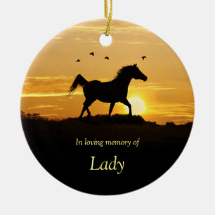 Décoration En Céramique Nom personnalisé du cheval avec poème spirituel