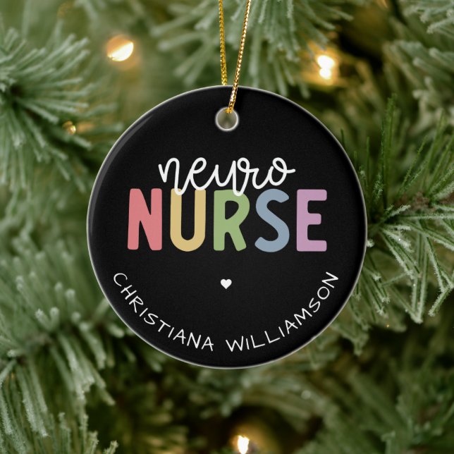 Décoration En Céramique Nom personnalisé Neuro Nurse Neuroscience Infirmiè (Arbre)