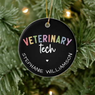Décoration En Céramique Nom personnalisé Vétérinaire   Technicien d'vétéri