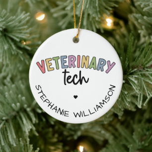 Décoration En Céramique Nom personnalisé Vétérinaire   Technicien d'vétéri