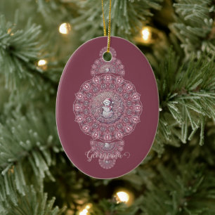 Décoration En Céramique Nom Personnalisé Whimsman Snowman Ornamental Manda