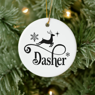 Décoration En Céramique Noms des rennes de Père Noël mignons Dasher Noë