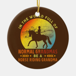 Décoration En Céramique Normale Grand-mère Fière Cheval équitation Grand-m