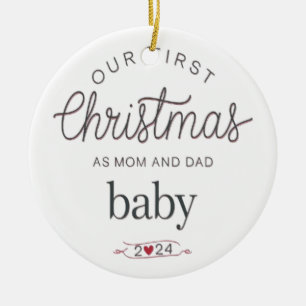 Décoration En Céramique nos premiers noël en tant que maman et papa