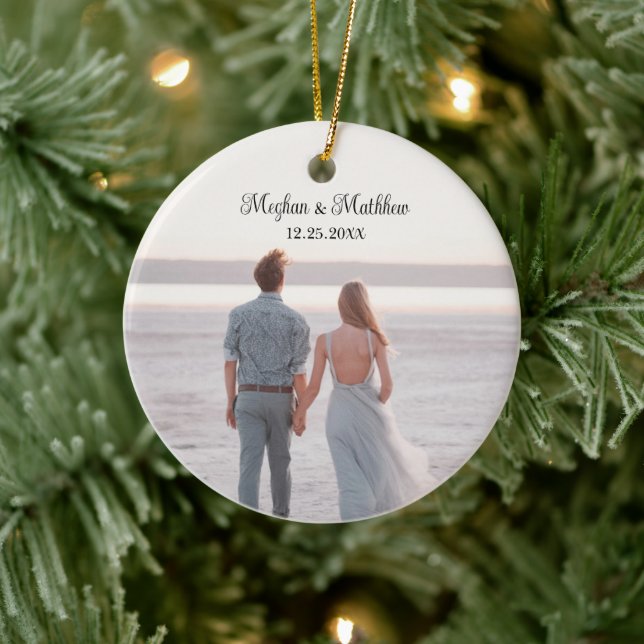 Décoration En Céramique Nos premiers noël nouveaux mariés Mariage rustique (Arbre)