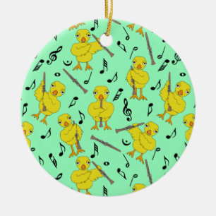 Décoration En Céramique Notes de musique Clarinet Chick Clarinets