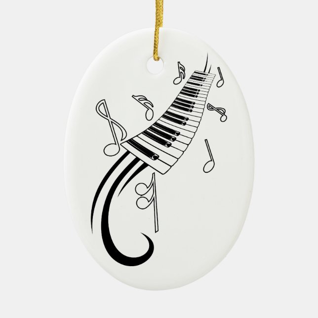 Décoration En Céramique Notes de piano et de musique (Devant)