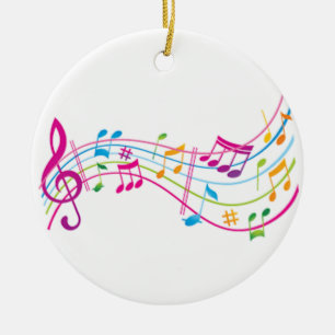 DÉCORATION EN CÉRAMIQUE "NOTES MUSICALES EN COULEUR"