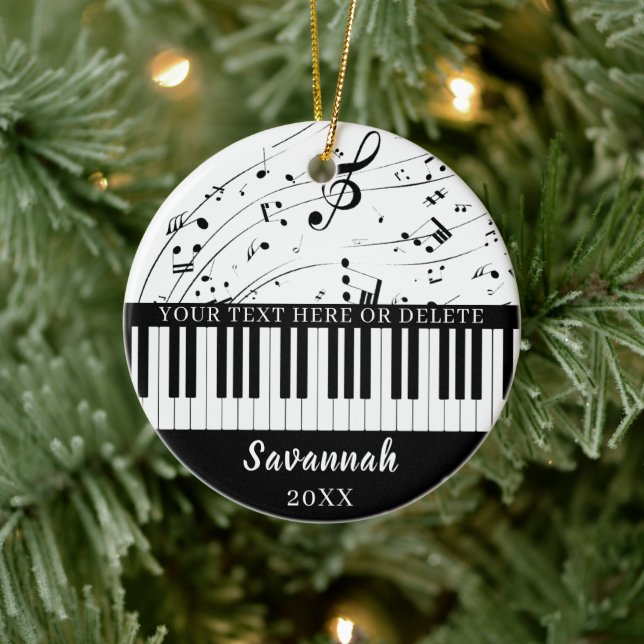 Décoration En Céramique Notes musicales personnalisées pour piano-clavier (Arbre)