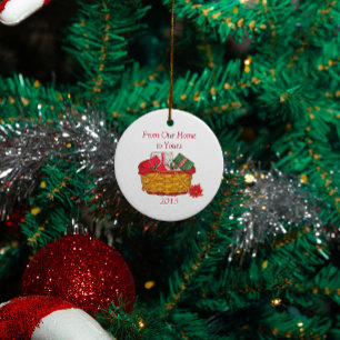 Décoration En Céramique Notre maison de vacances Panier Noël