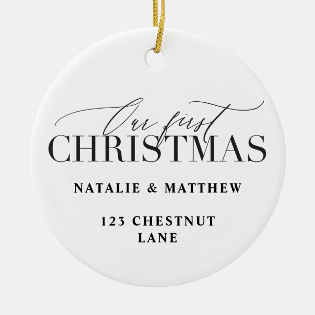 Décoration En Céramique Notre nouvelle maison du premier Noël ou les (Devant)