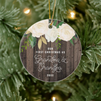 Décoration En Céramique Notre premier grand-mère et grand-père de Noël Per