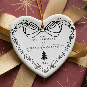 Décoration En Céramique Notre premier grand-parent de Noël