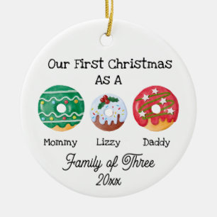 Décoration En Céramique Notre premier Noël en famille de trois