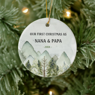 Décoration En Céramique Notre premier Noël en grands-parents