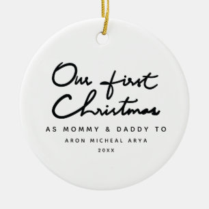 Décoration En Céramique Notre premier Noël en maman et papa Photo