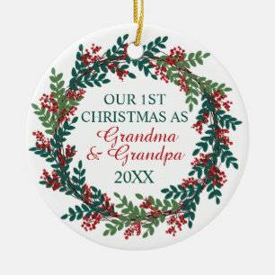 Décoration En Céramique Notre premier Noël en tant que grand-mère et grand
